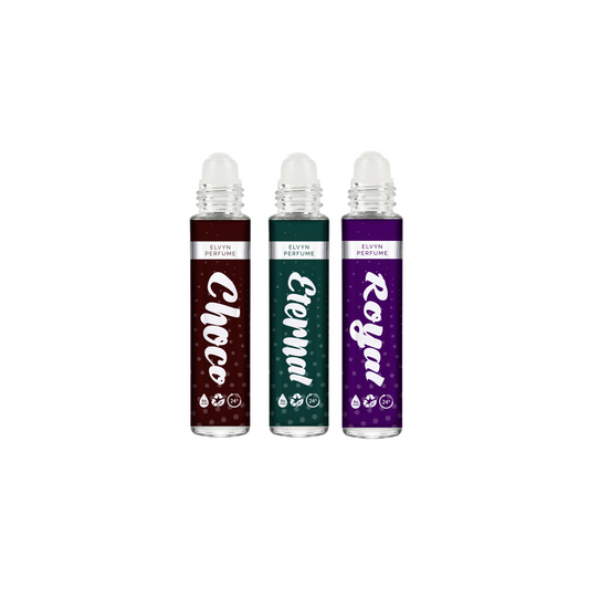 Choco + Eternal + Royal  Elvyn Premium Roll-on Perfumes (Pack of 3)